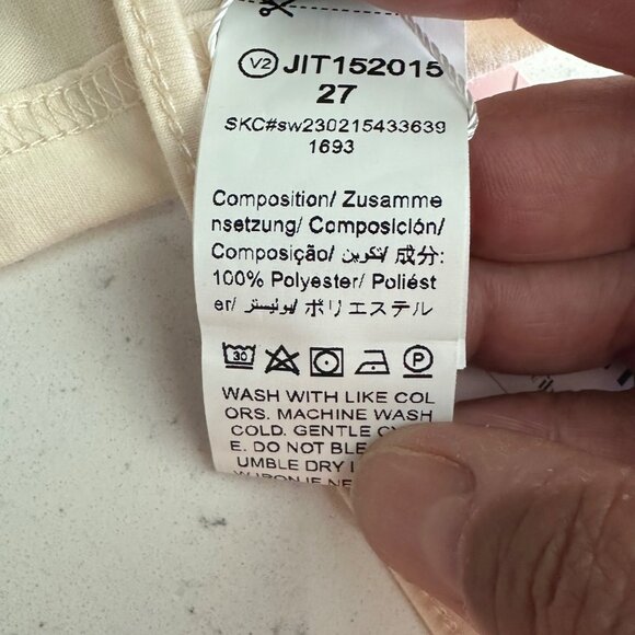 Shein Womens Beige Cropped V-Neck Bell Sleeve Knit Top M Polyester - Picture 4 of 8